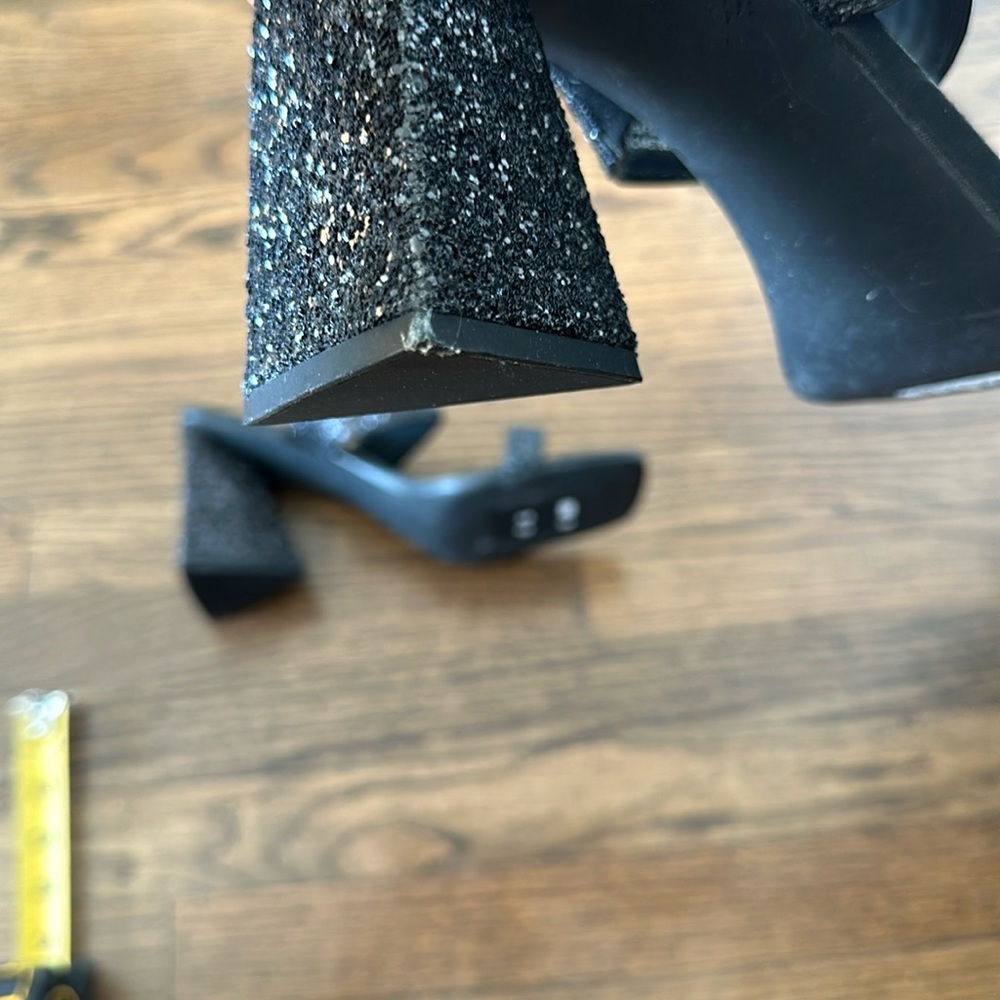 Abound Carina Black Glittered Heeled Slide Womens Dress Sandals Size 10 - Picture 12 of 13